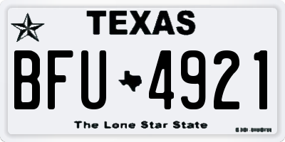 TX license plate BFU4921
