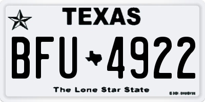 TX license plate BFU4922