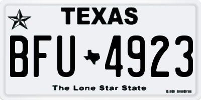 TX license plate BFU4923