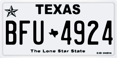 TX license plate BFU4924