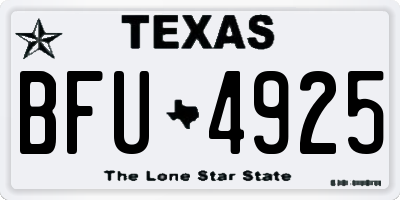 TX license plate BFU4925
