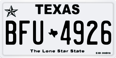 TX license plate BFU4926