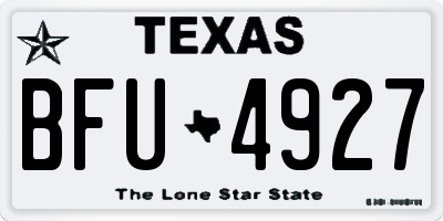 TX license plate BFU4927
