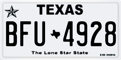 TX license plate BFU4928