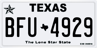 TX license plate BFU4929