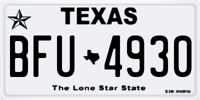 TX license plate BFU4930