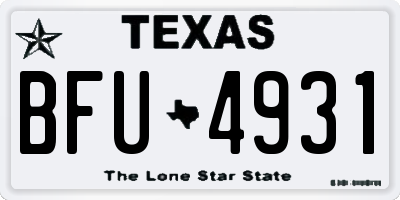 TX license plate BFU4931