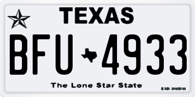TX license plate BFU4933