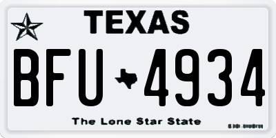 TX license plate BFU4934