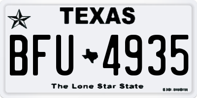 TX license plate BFU4935