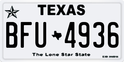 TX license plate BFU4936