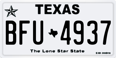 TX license plate BFU4937