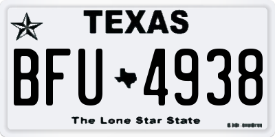 TX license plate BFU4938