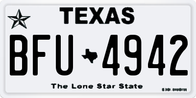TX license plate BFU4942