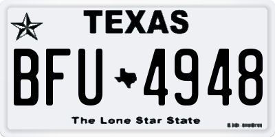 TX license plate BFU4948