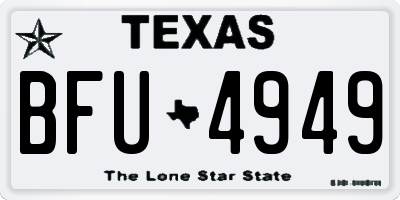 TX license plate BFU4949