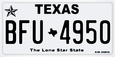 TX license plate BFU4950