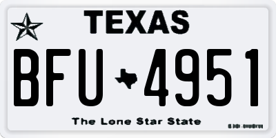 TX license plate BFU4951