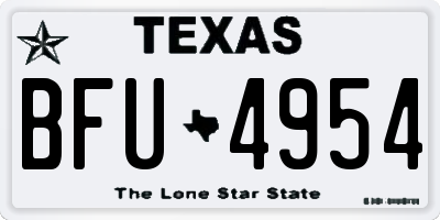 TX license plate BFU4954