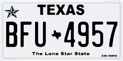 TX license plate BFU4957