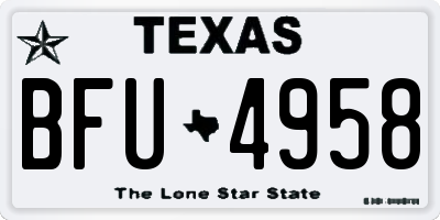 TX license plate BFU4958