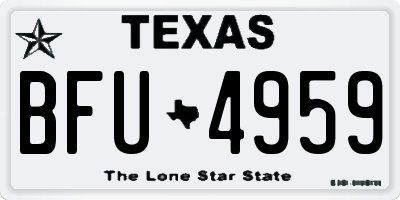 TX license plate BFU4959
