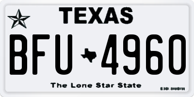 TX license plate BFU4960
