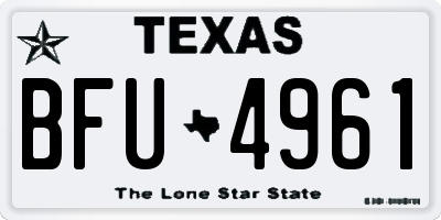 TX license plate BFU4961
