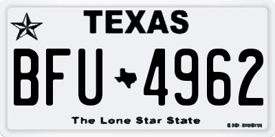 TX license plate BFU4962
