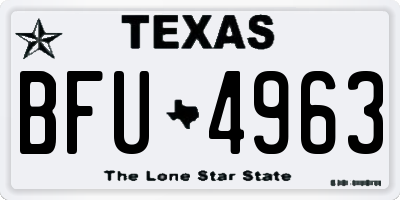 TX license plate BFU4963