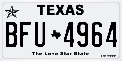 TX license plate BFU4964