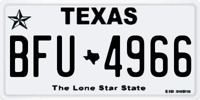 TX license plate BFU4966