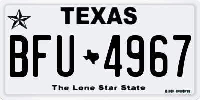 TX license plate BFU4967