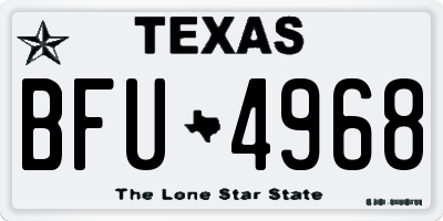 TX license plate BFU4968