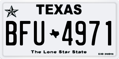TX license plate BFU4971