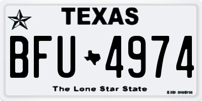 TX license plate BFU4974