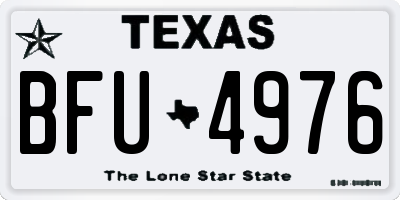 TX license plate BFU4976