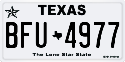TX license plate BFU4977