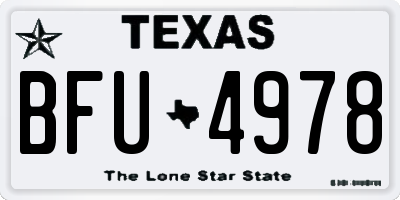 TX license plate BFU4978