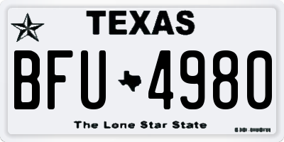 TX license plate BFU4980