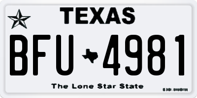 TX license plate BFU4981
