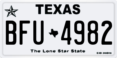 TX license plate BFU4982