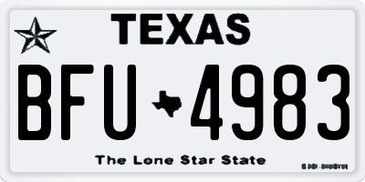 TX license plate BFU4983