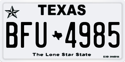 TX license plate BFU4985