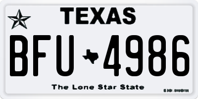 TX license plate BFU4986