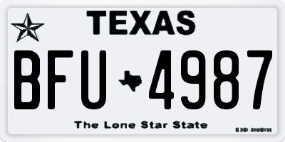 TX license plate BFU4987