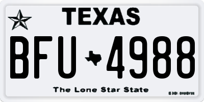 TX license plate BFU4988
