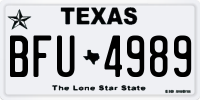 TX license plate BFU4989
