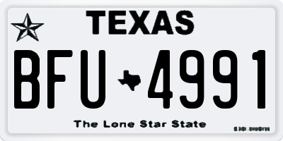 TX license plate BFU4991
