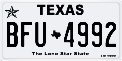 TX license plate BFU4992